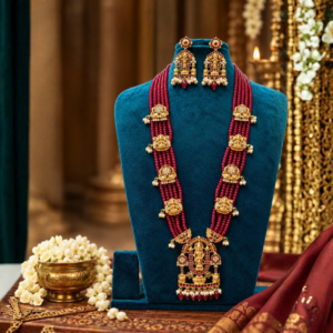 Ruby Lakshmi Temple Jewellery Necklace Set