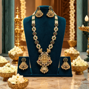 Lakshmi Ruby Emerald Necklace Set