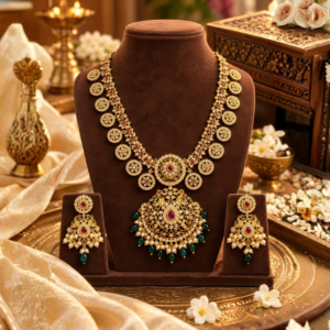Ruby Emerald Designer Necklace Set