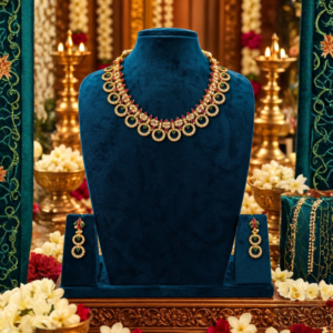 Royal Ruby Emerald Gold Necklace Set